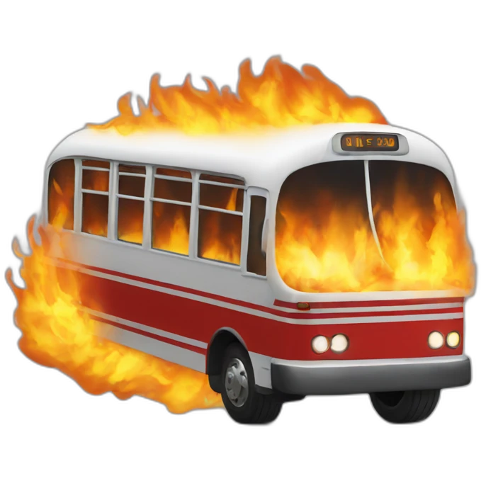 Bus on fire emoji