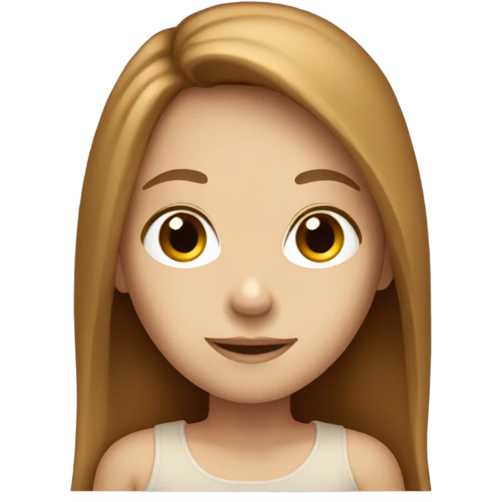a very thin white girl with brown long hair emoji