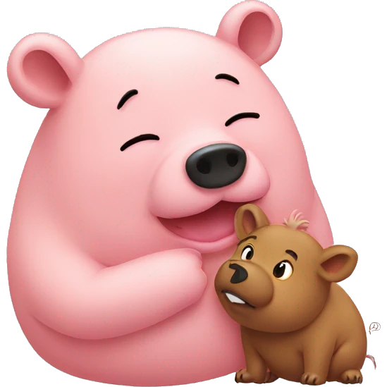 Bear kissing pig emoji