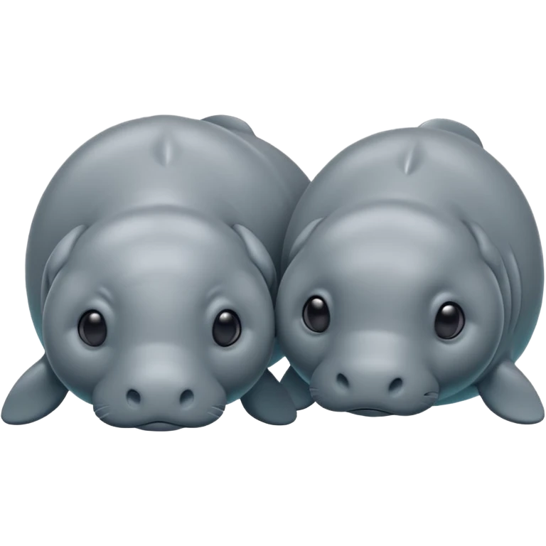two manatees sad and distant emoji