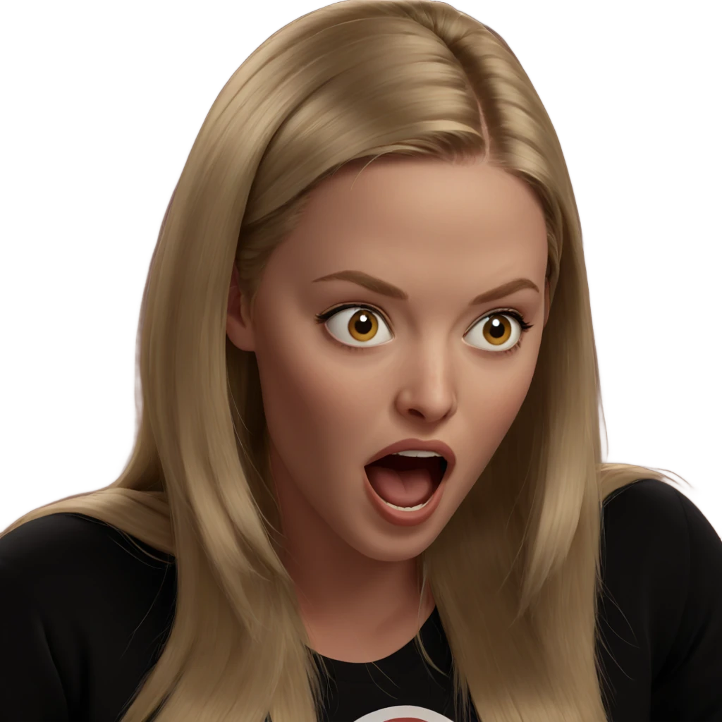 blonde girl looking surprised emoji