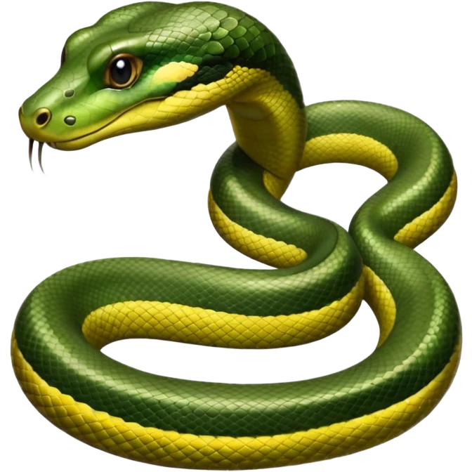 A photo-realistic digital illustration of a Green Anaconda, chest upward, with a broad, flat head, muscular body, and high-set eyes. Its olive-green body is covered with symmetrical, bold black oval spots, and its smooth, glossy scales highlight its large, powerful build. emoji