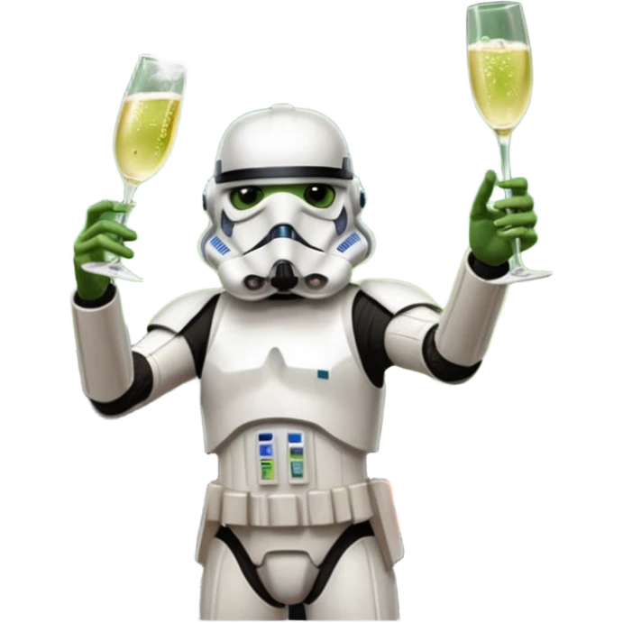 stormtrooper from Star Wars taking a selfie vlog, camera POV, walking on a lava planet with Yoda emoji