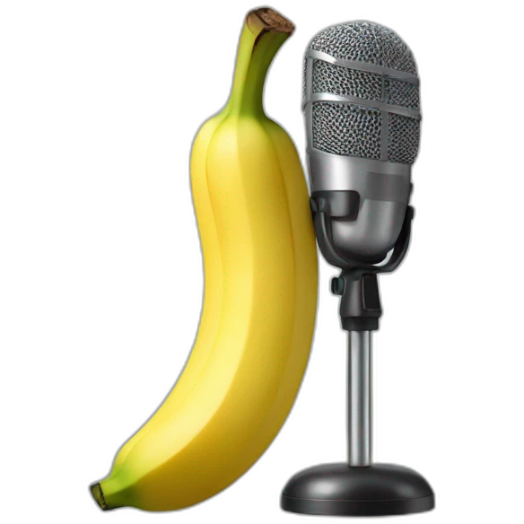 Banana with microphone emoji