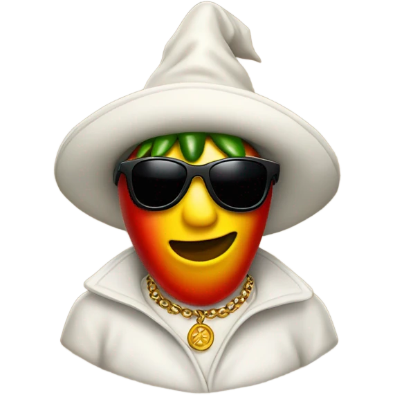 pepper with Mantel and sunglasses and necklace emoji