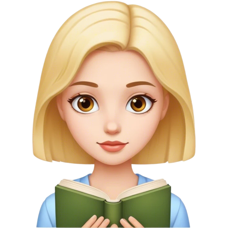 beautiful girl with book emoji
