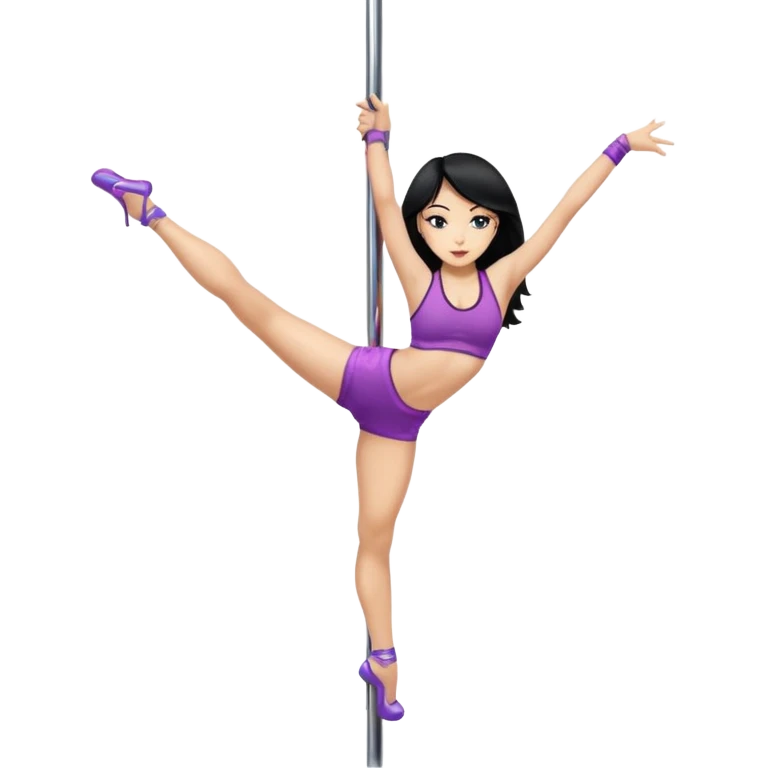 Girl black hair Light skin pole dance emoji