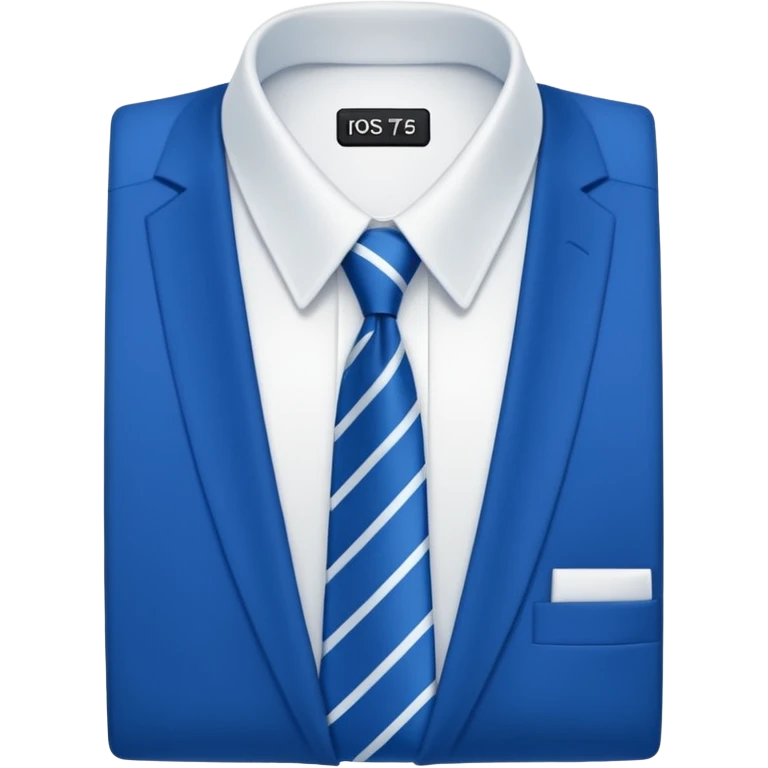 men's blue tie on white shirt, minimalism, no emojis or faces, iOS emoji style emoji