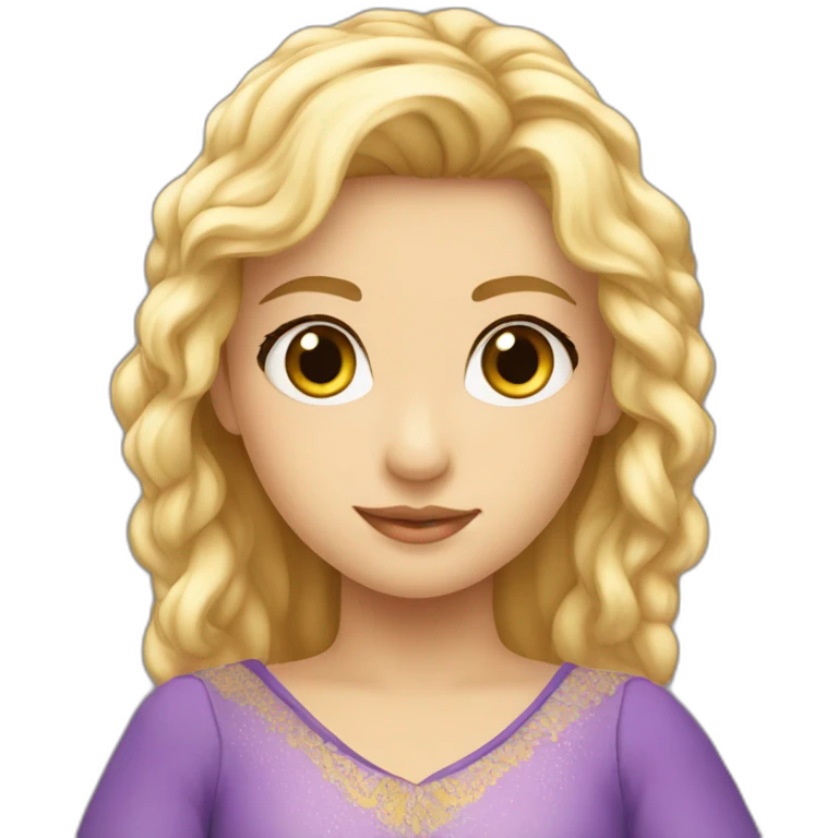 Una princesa rubia ojos azules y pelo largo  emoji