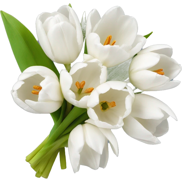 white tulip bouquet  emoji