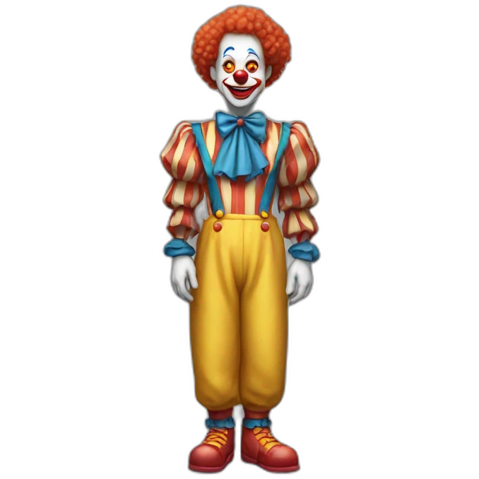 A clown that looks like humans standing full body emoji