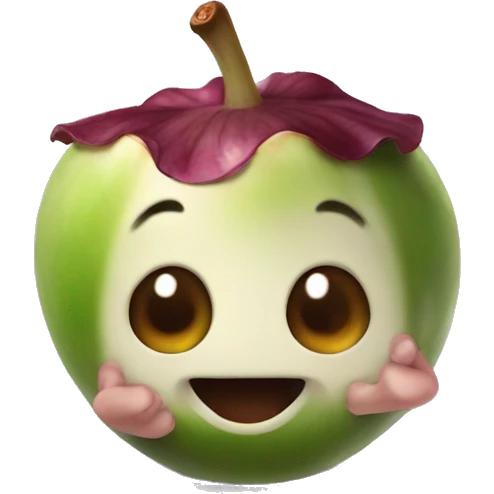 mangosteen with a lovely chubby face emoji