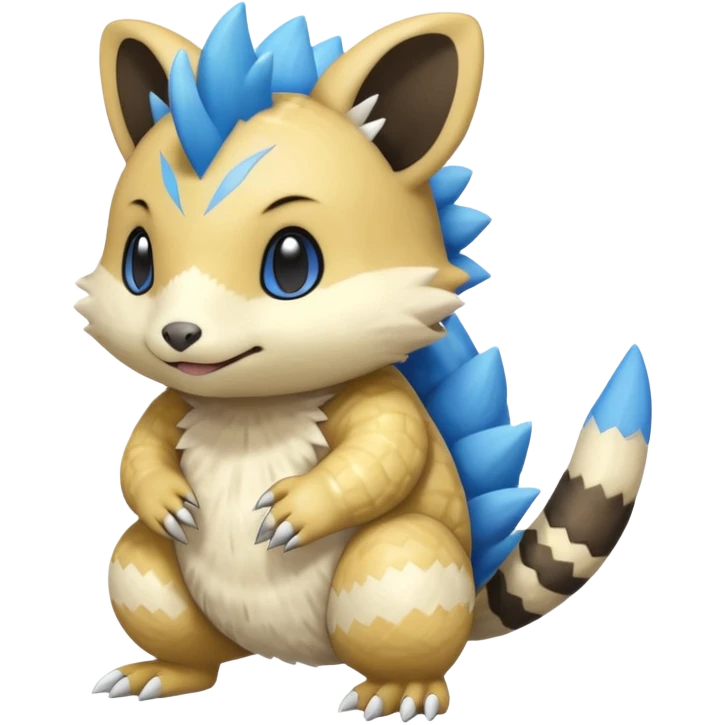 Sandshrew-Emolga-Pachirisu-Cacomistl-Fakemon-hybrid-creature (full body) emoji