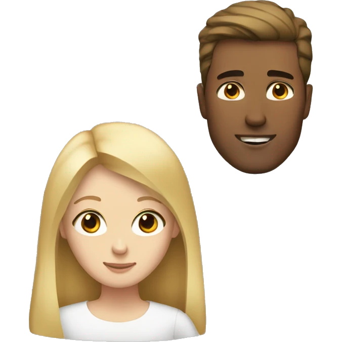 White man with brown hair and blonde girl  emoji
