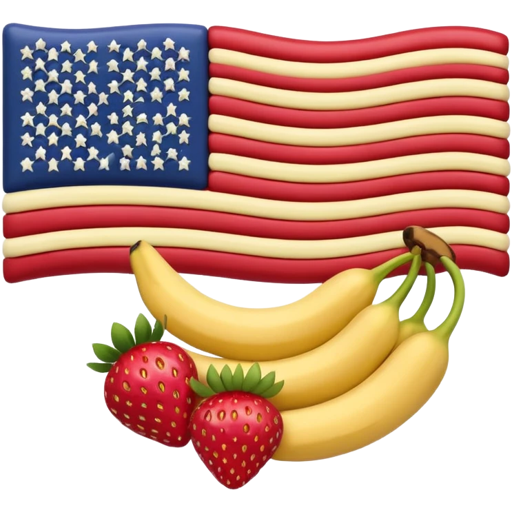American flag made out of fruit emoji
