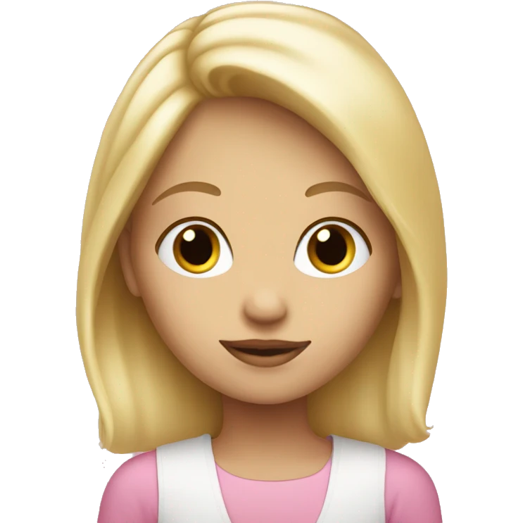 Blonde gitl with pink  emoji