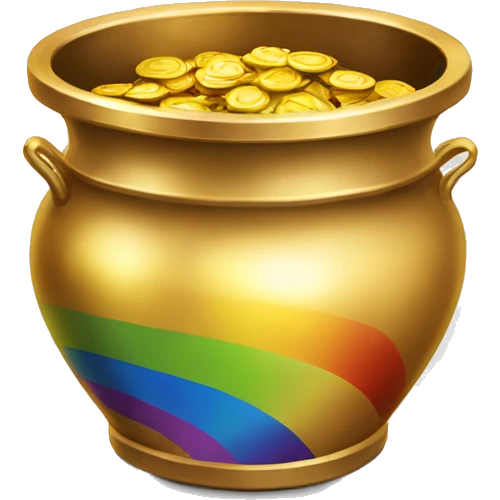 golden pot end of rainbow poker cips emoji