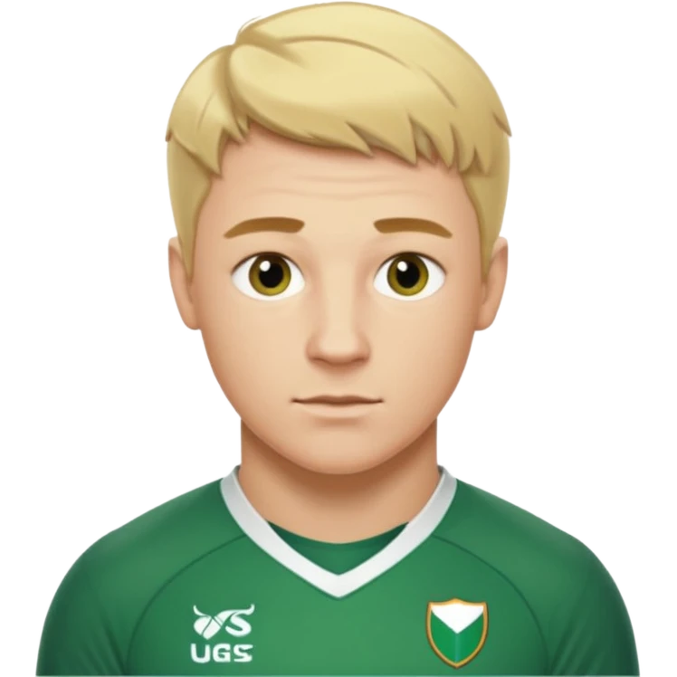 irish rugby player with very short blond hair emoji