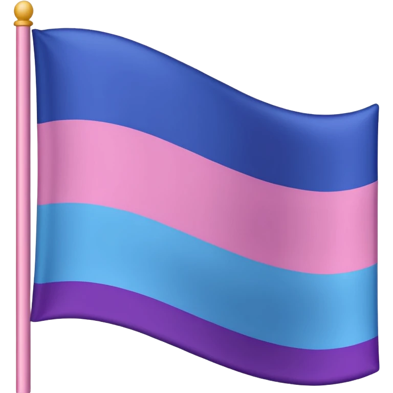 I want a flag, I want the first stripe at the very top of the flag to be pink 🩷. The middle stripe will be the color purple 💜. And finally the bottom stripe will be the color blue 💙. emoji