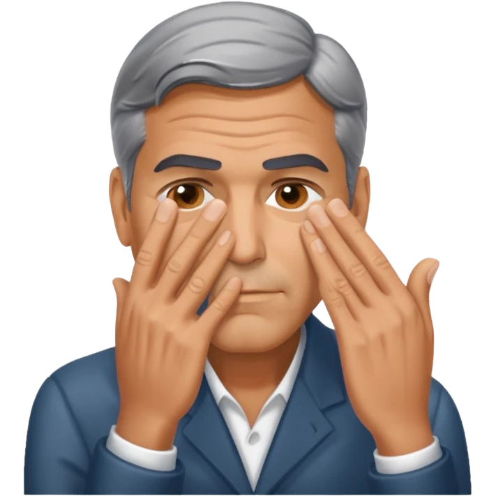 George clooney covering his eyes with his hand emoji