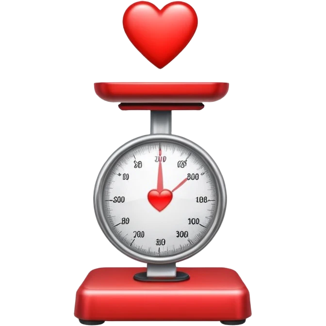 scale with a heart symbol emoji
