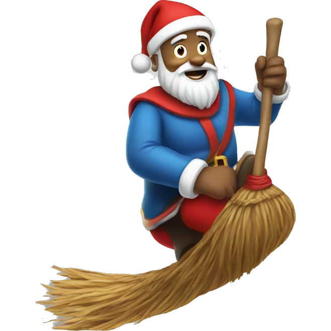 Santa riding a broom  emoji