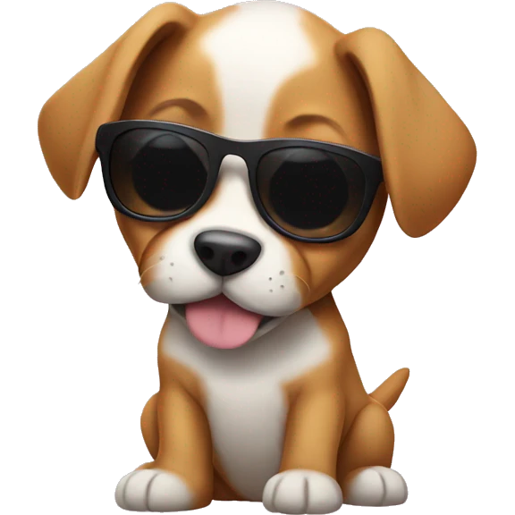 Puppy with sunglasses emoji