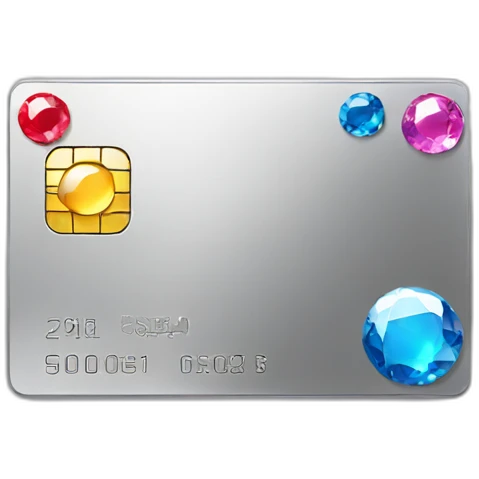 Platinum credit card with gems emoji