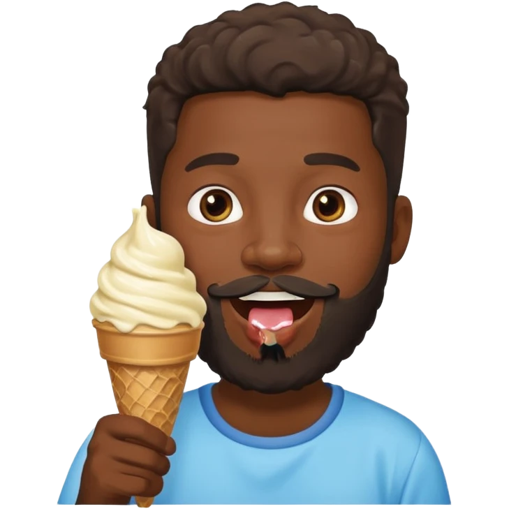 bearded black man ice cream emoji
