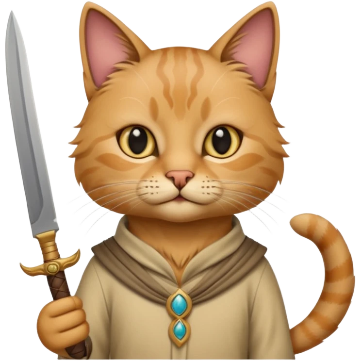 cat arab ancient army with small knife emoji