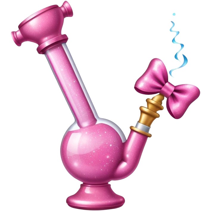 pink glittery bong with bow around it emoji