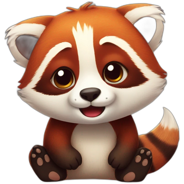 Drunk red panda emoji