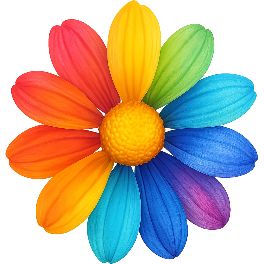 colorful flower, no background emoji