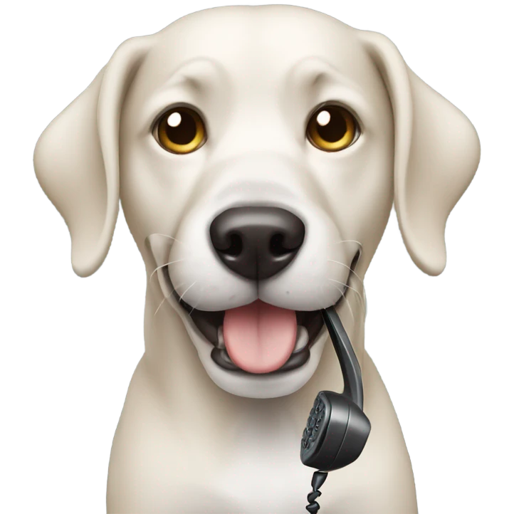 Dog answering phone  emoji