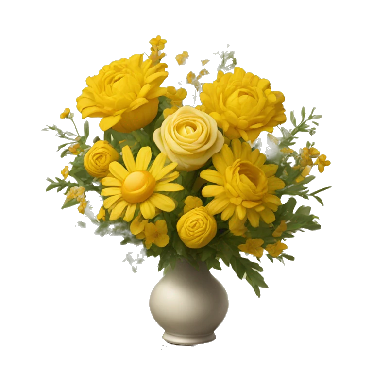 yellow flower bouquet still life emoji