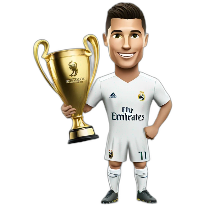 Cristiano ronaldo with ucl trophy emoji