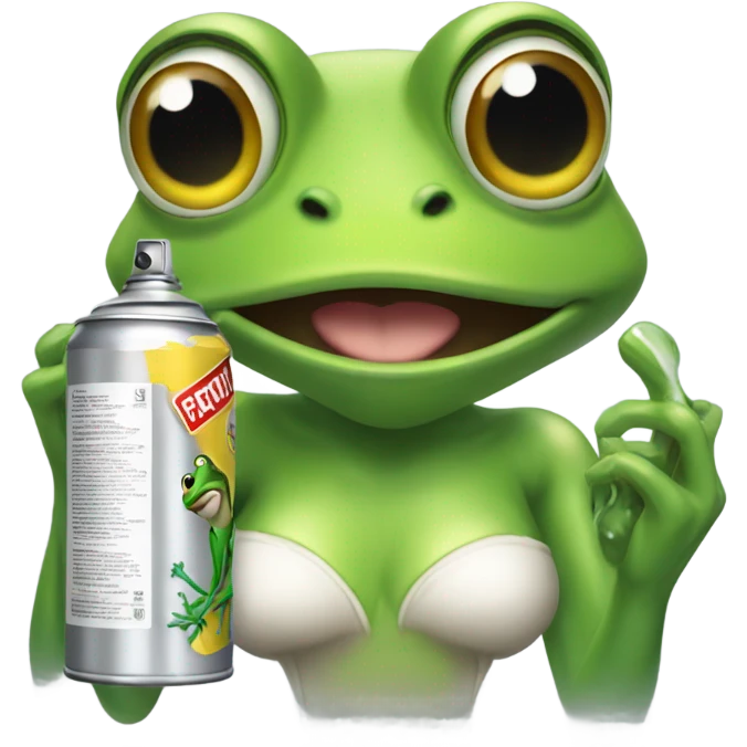 Gorgeous female Frog with a can of spray paint  emoji