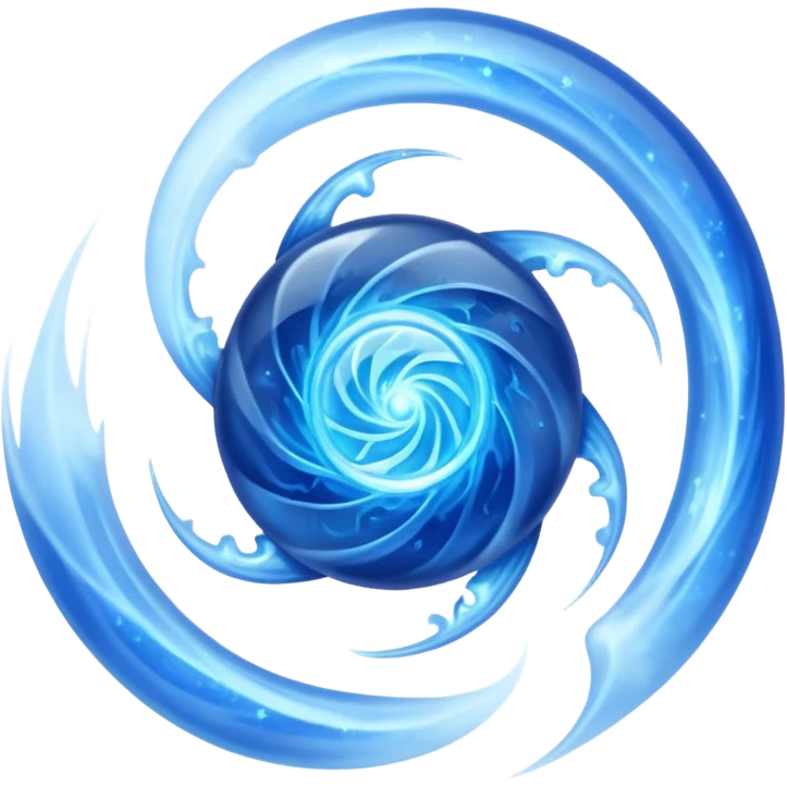 magical object blue magic mist swirl around with ancient symbol emoji