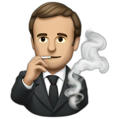 Macron smoking cannabis emoji