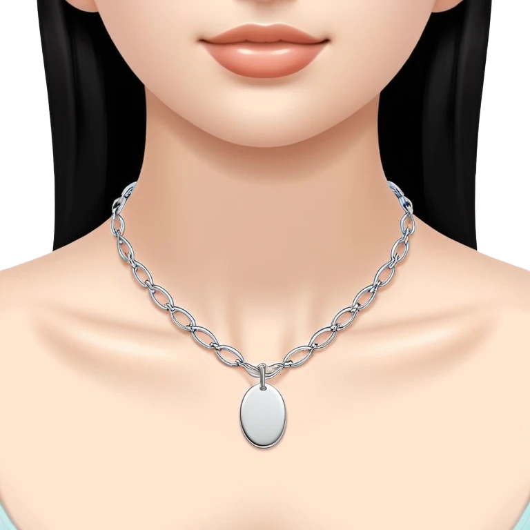 Tiffany oval tag choker necklace emoji