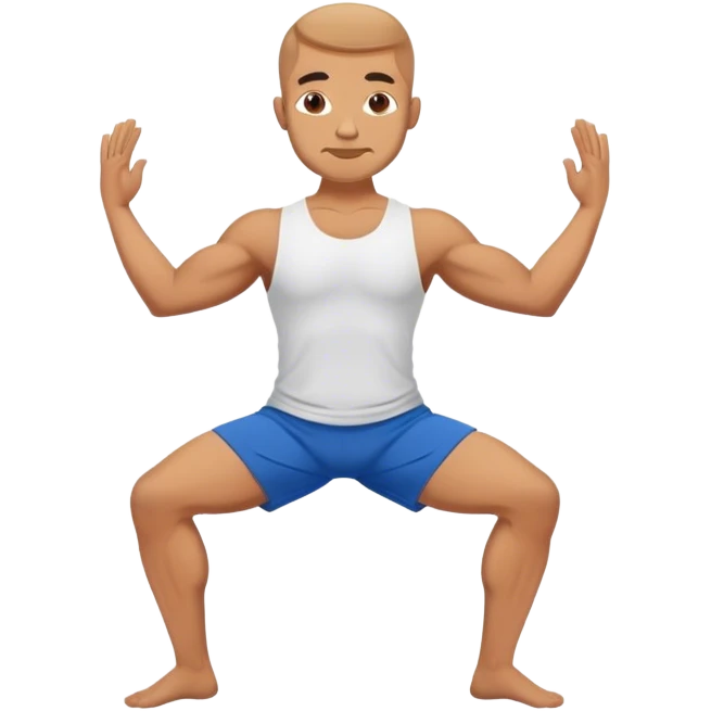 buff man blue shorts Virabhadrasana-yoga emoji