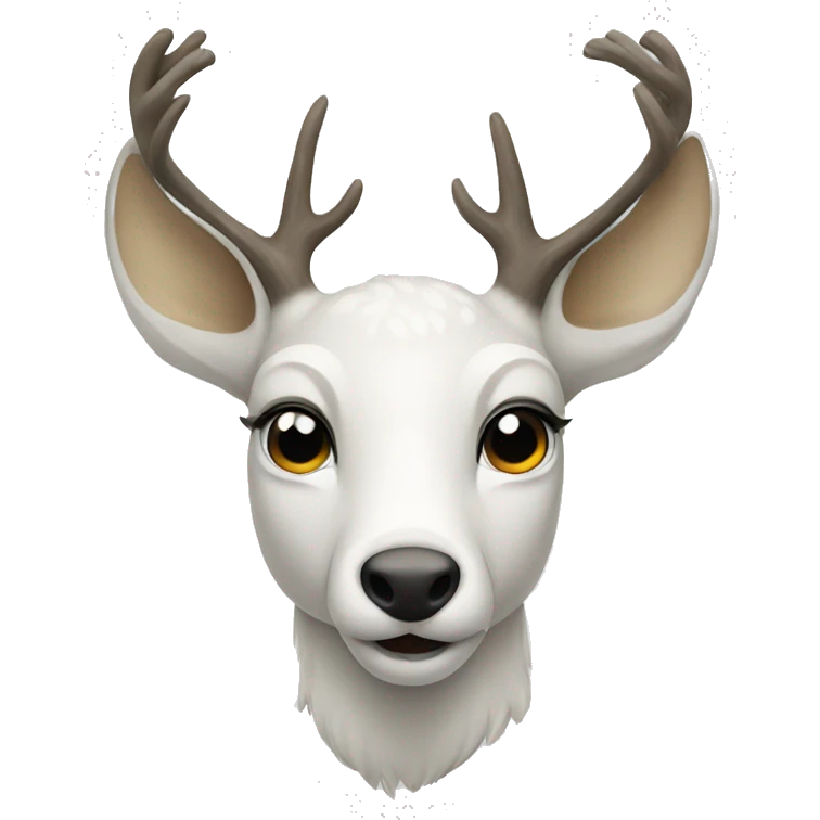 A white deer,with a fierce expression  emoji