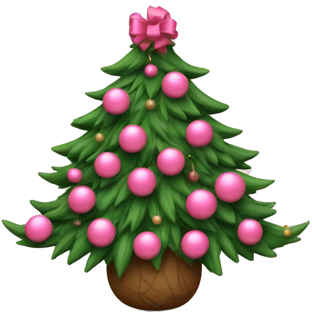 Albero di Natale con palline rosa  emoji
