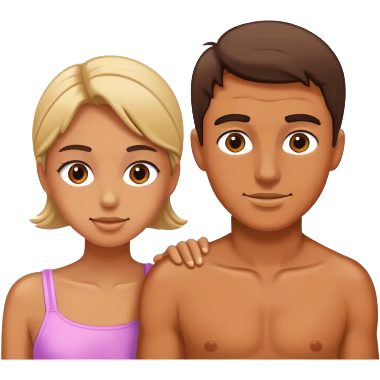 Pareja morena adolescente emoji