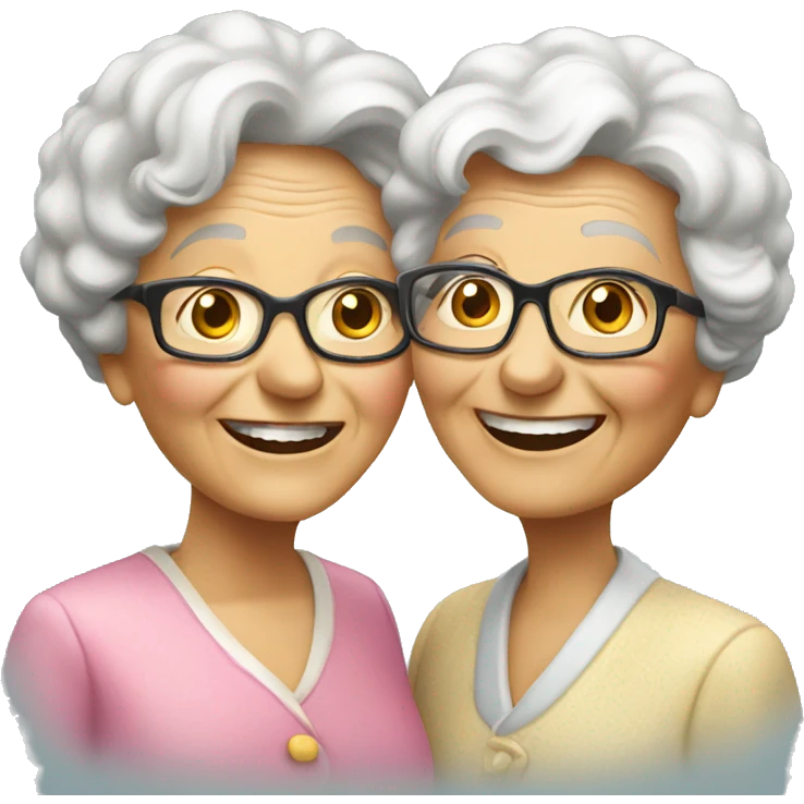 Two old ladies cheers  emoji