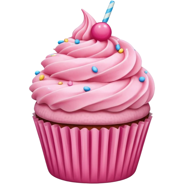 Cupcake with pink icing emoji