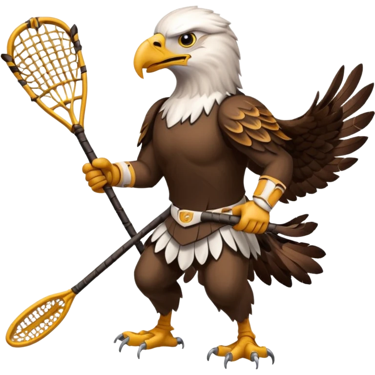 Eagle playing lacrosse emoji