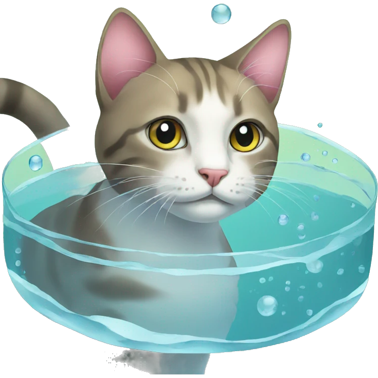 Cat and water emoji