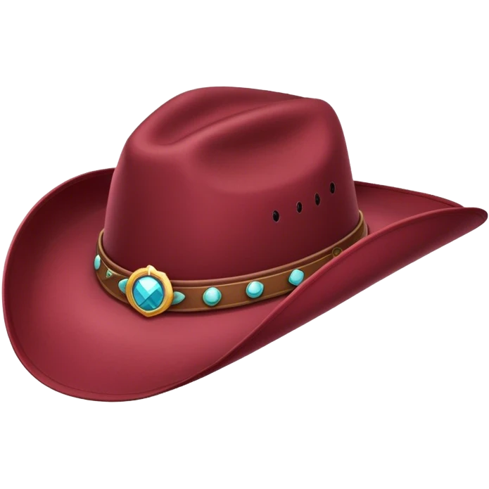 a single burgundy cowgirl hat emoji