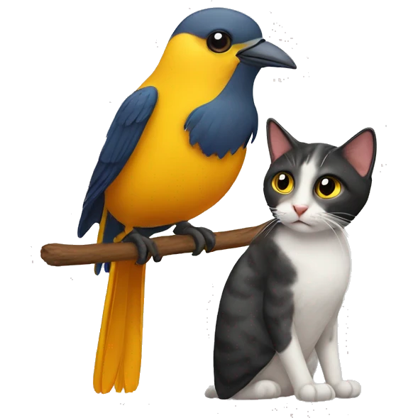 Bird with cat emoji